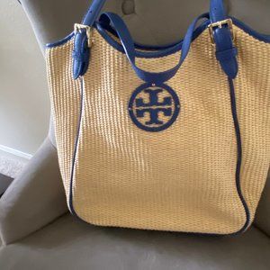 Tory Burch woven straw shoulder bag